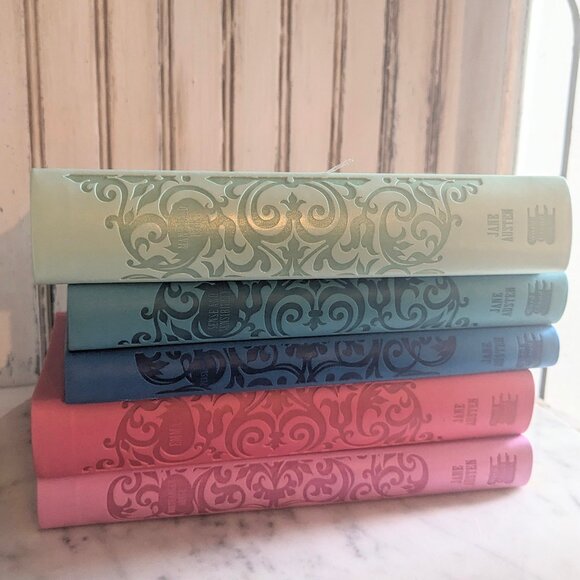 Jane Austen Collection of 5 Colorful Leatherbound Books - Picture 1 of 8